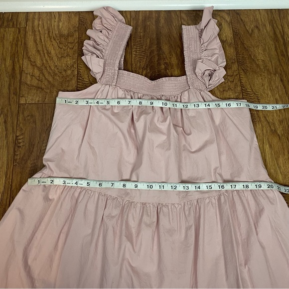 English Factory Tiered Midi Dress in dust pink pockets - Picture 5 of 10